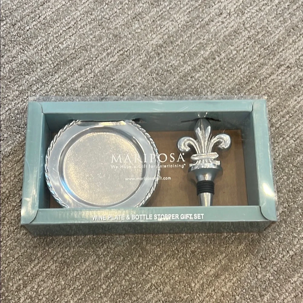 NWT Mariposa Wine Set (Coaster and Bottle Stopper)